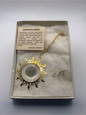 24K Gold Suncatcher with Crystal Prism
